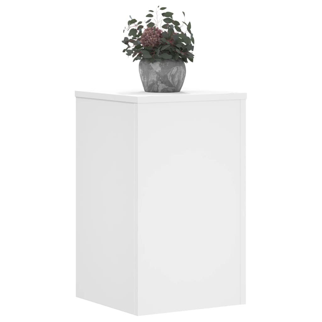 vidaXL Plantenstandaards 2 st 30x30x50 cm bewerkt hout wit afbeelding