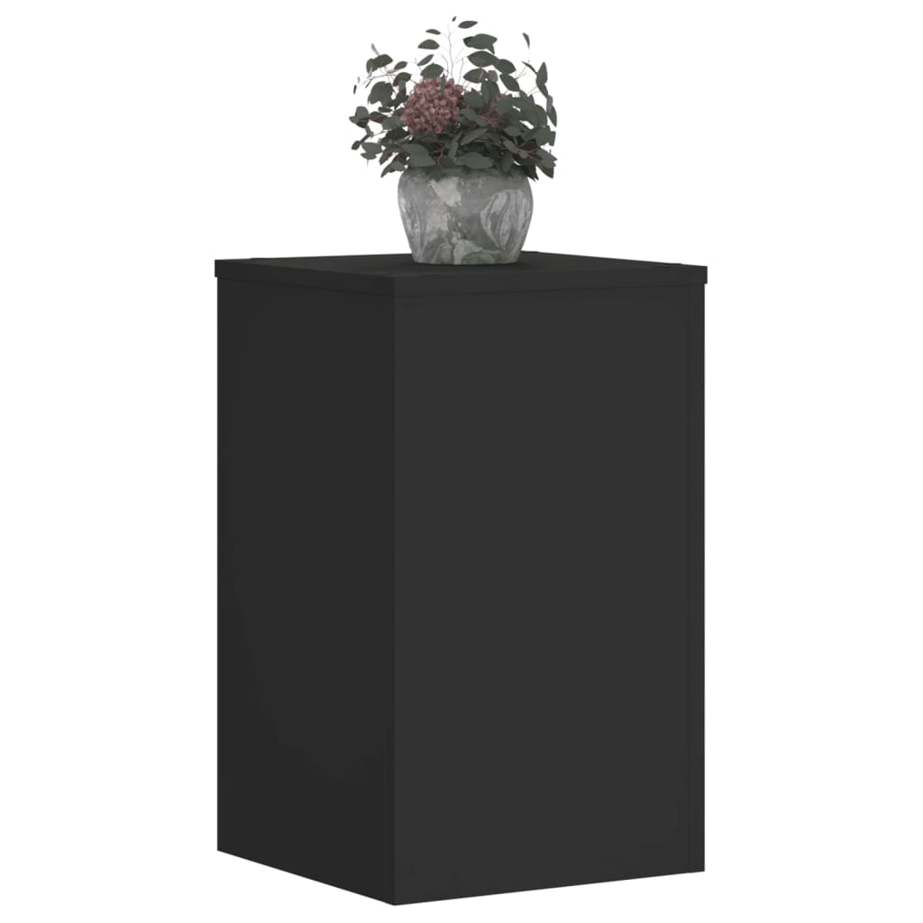 vidaXL Plantenstandaards 2 st 30x30x50 cm bewerkt hout zwart afbeelding