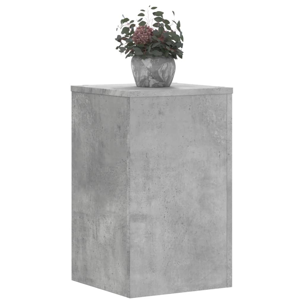 vidaXL Plantenstandaards 2 st 30x30x50 cm bewerkt hout betongrijs afbeelding