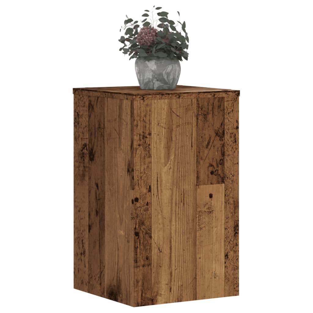 vidaXL Plantenstandaards 2 st 30x30x50 cm bewerkt hout oud houtkleurig afbeelding