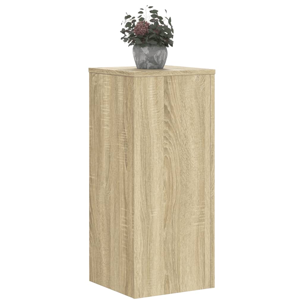 vidaXL Plantenstandaards 2 st 30x30x70 cm bewerkt hout sonoma eiken afbeelding