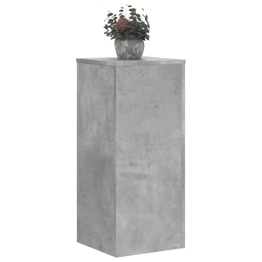 vidaXL Plantenstandaards 2 st 30x30x70 cm bewerkt hout betongrijs afbeelding
