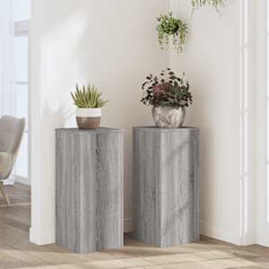 Stojalo za rastline 2 kosa siva sonoma 30x30x70 cm inž. les