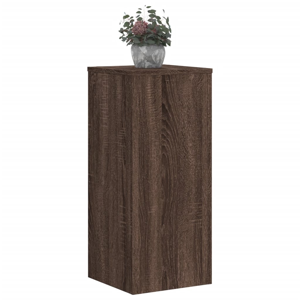 vidaXL Plantenstandaards 2 st 30x30x70 cm bewerkt hout bruin eiken afbeelding