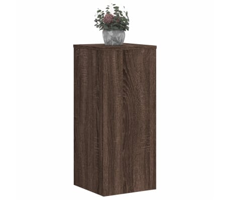 vidaXL Supports pour plantes 2 pcs ch&ecirc;ne marron bois d'ing&eacute;nierie