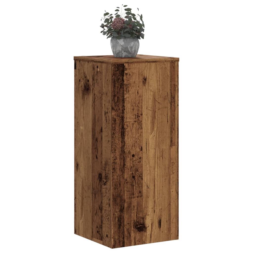 vidaXL Plantenstandaards 2 st 30x30x70 cm bewerkt hout oud houtkleurig afbeelding