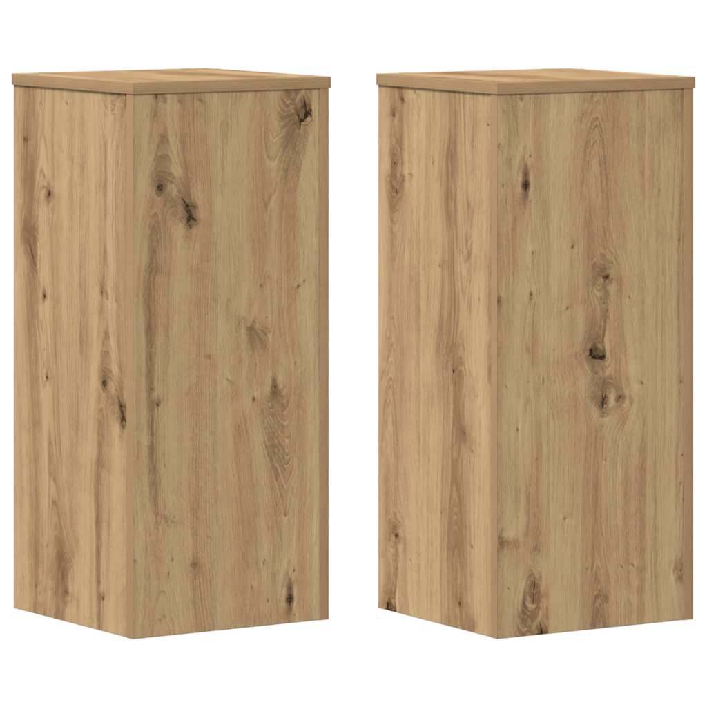 vidaXL Stojany na rostliny 2 ks dub artisan 30 x 30 x 70 cm kompozit