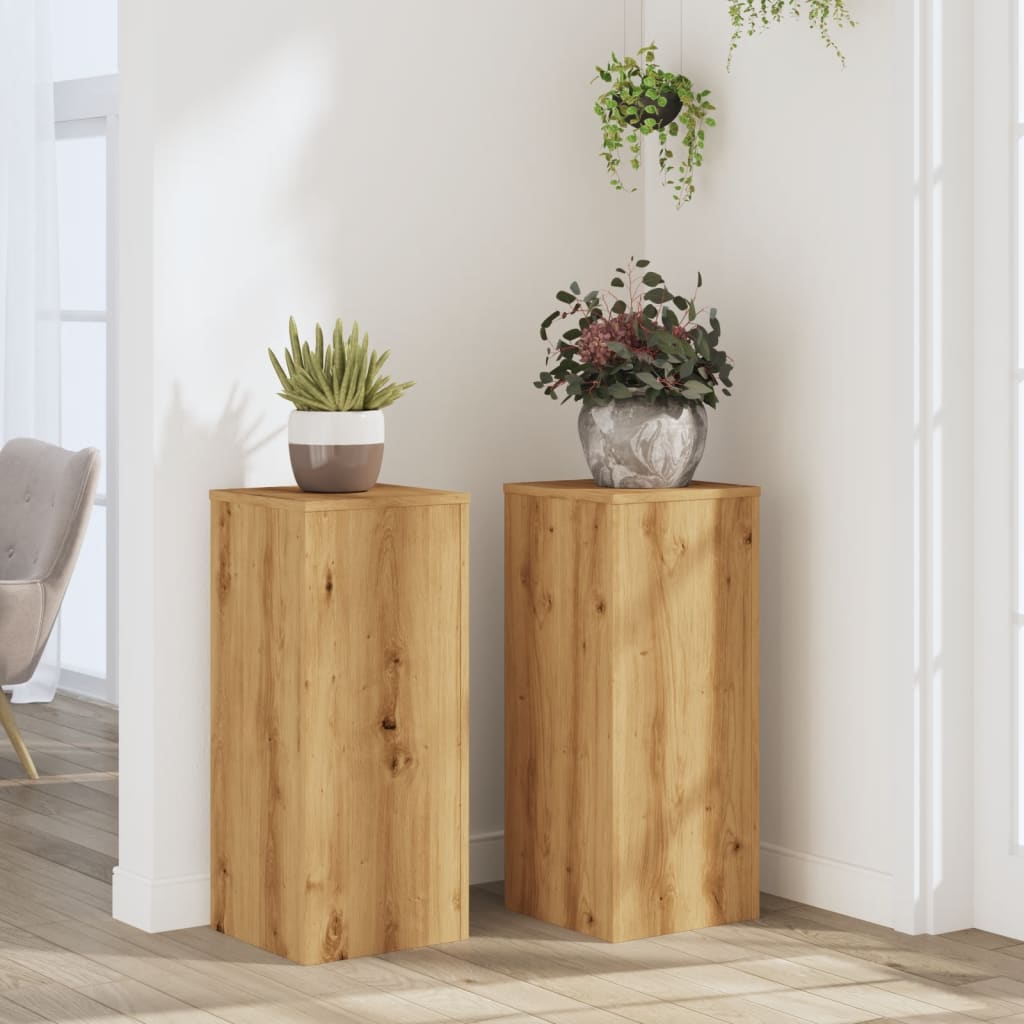 vidaXL Plant Stands 2 pcs Artisan Oak 30x30x70 cm Engineered Wood