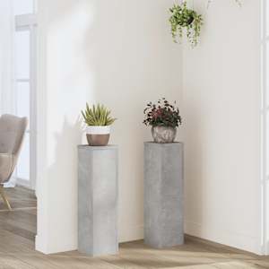 Stojany na rostliny 2 ks betonově šedé 17 x 17 x 60 cm kompozit - obrázek 1