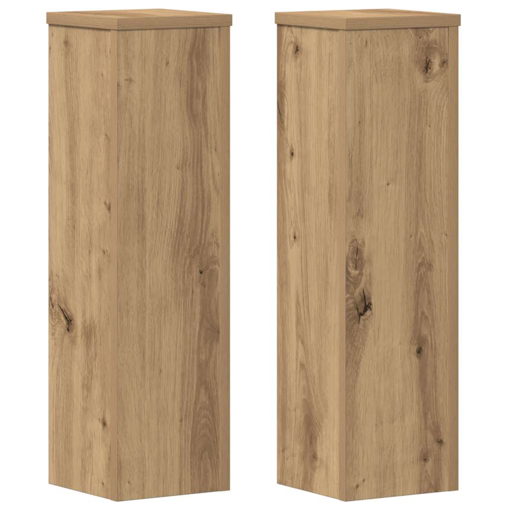 vidaXL Stojany na rostliny 2 ks dub artisan 17 x 17 x 60 cm kompozit