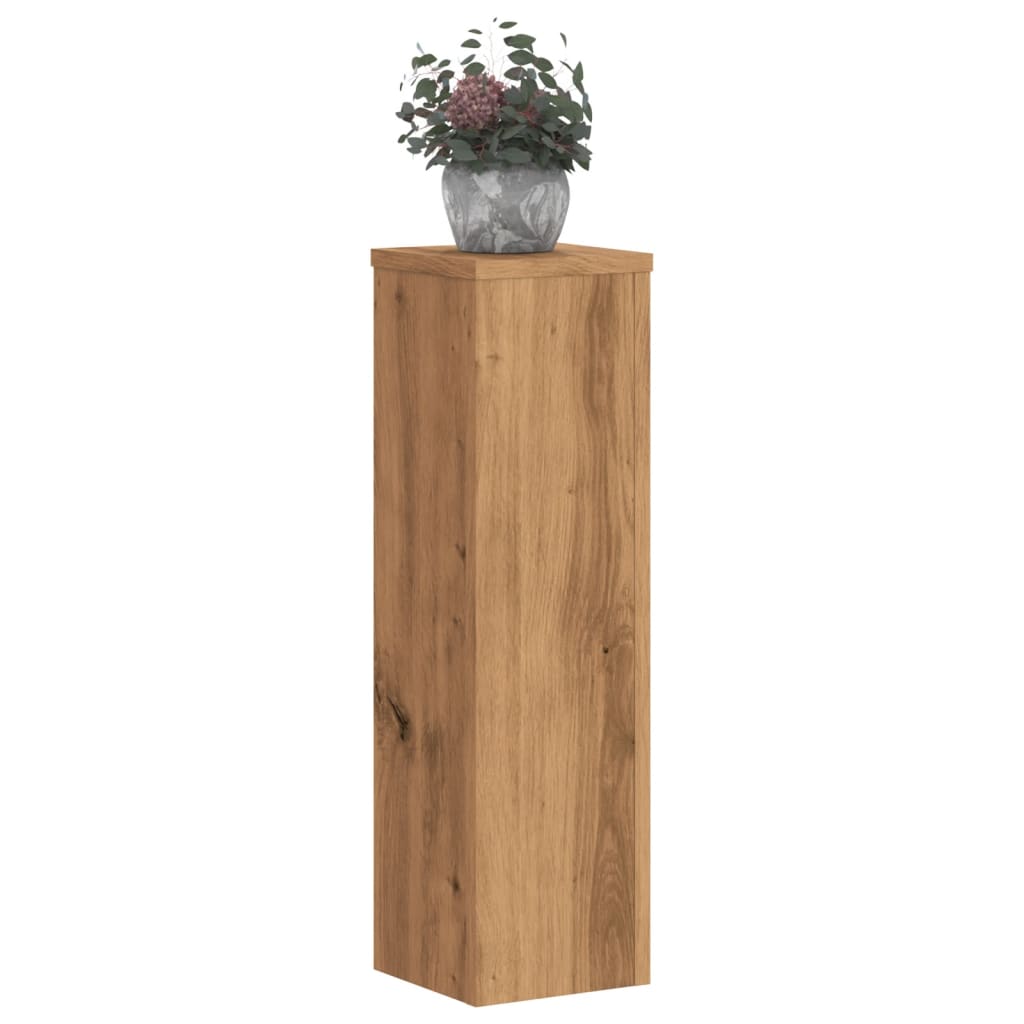 vidaXL Plantenstandaards 2 st 17x17x60 cm hout artisanaal eikenkleurig afbeelding