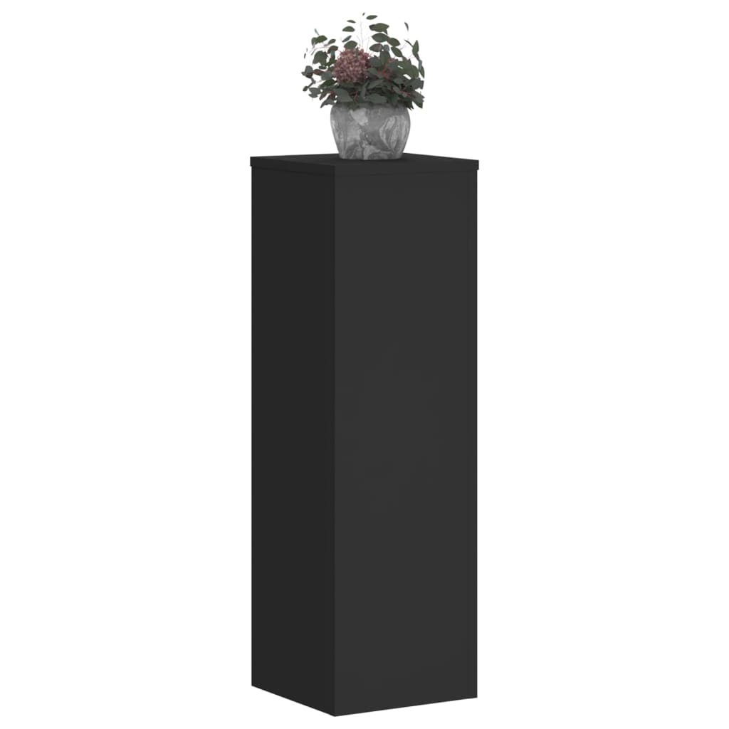 vidaXL Plantenstandaards 2 st 25x25x80 cm bewerkt hout zwart afbeelding