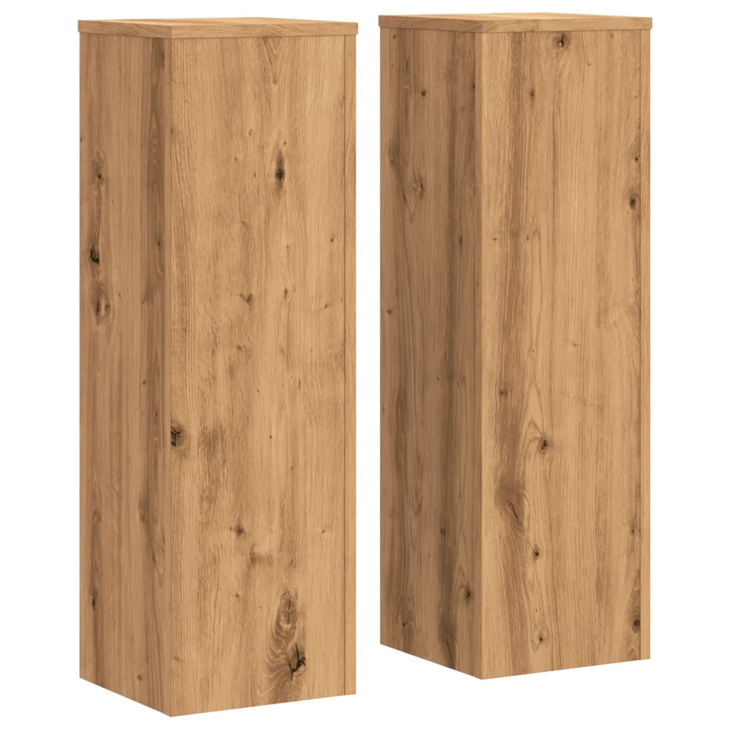 vidaXL Stojany na rostliny 2 ks dub artisan 25 x 25 x 80 cm kompozit