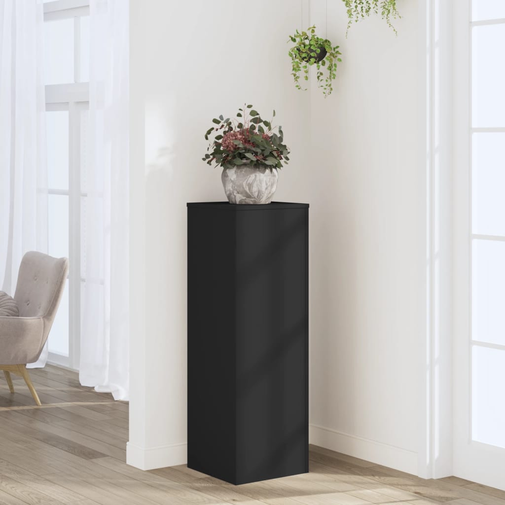 vidaXL Suport de plante, negru, 33x33x100 cm, lemn prelucrat