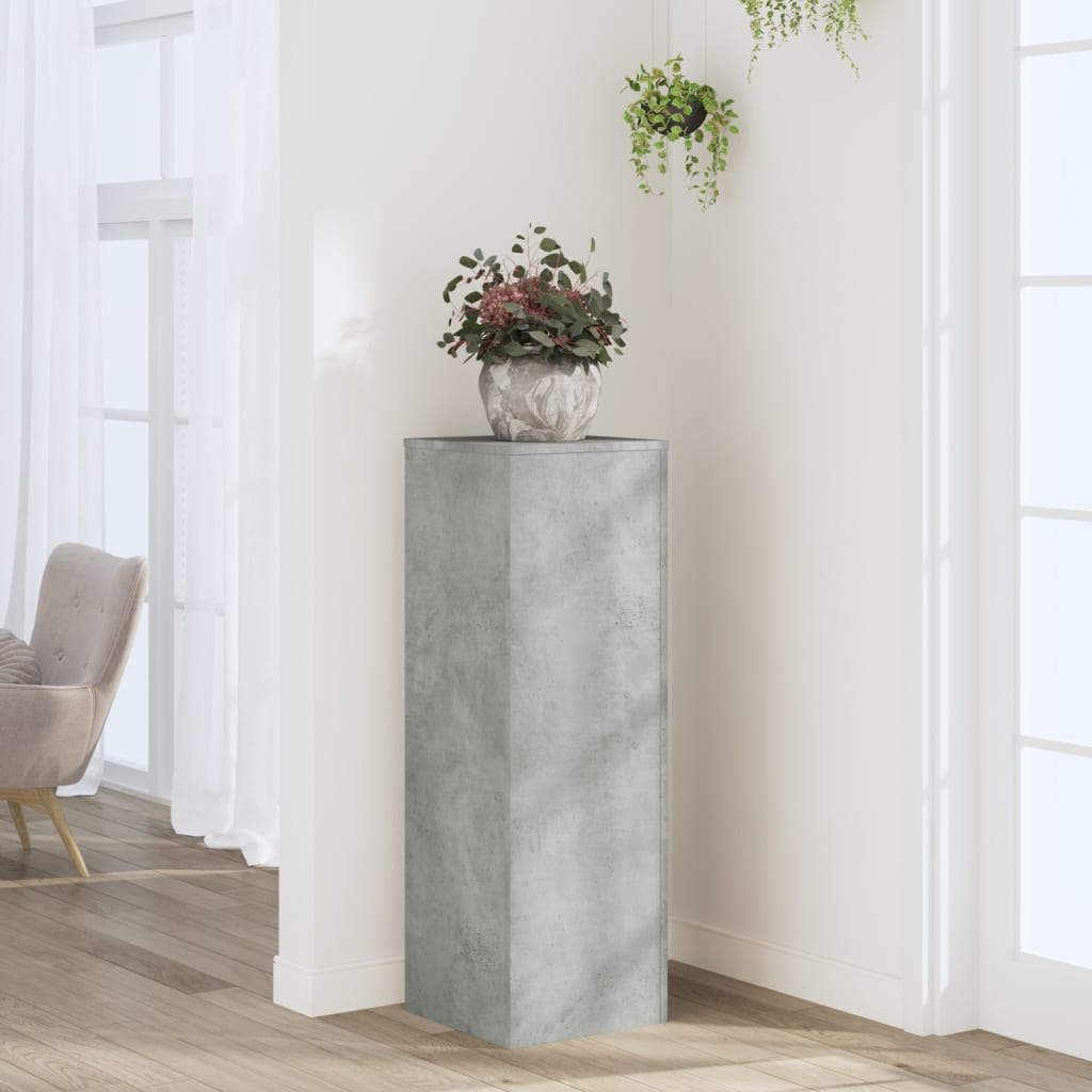 vidaXL Suport de plante, gri beton, 33x33x100 cm, lemn prelucrat