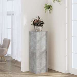 Stojalo za rastline betonsko sivo 33x33x100 cm inženirski les