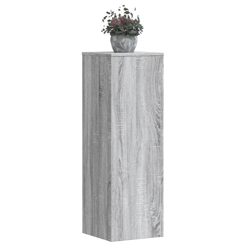 vidaXL Plantenstandaard 33x33x100 cm bewerkt hout grijs sonoma eiken afbeelding