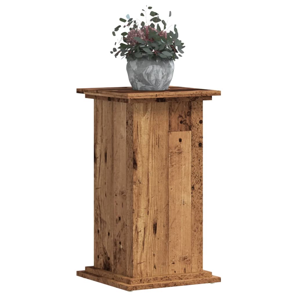 vidaXL Plantenstandaard 33x33x60 cm bewerkt hout oud houtkleurig afbeelding