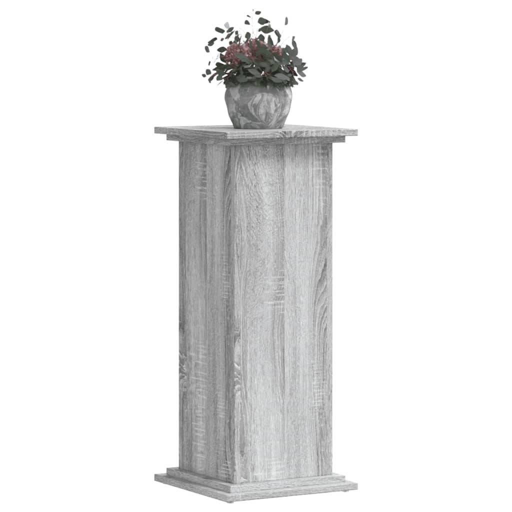 vidaXL Plantenstandaard 33x33x80 cm bewerkt hout grijs sonoma eiken afbeelding