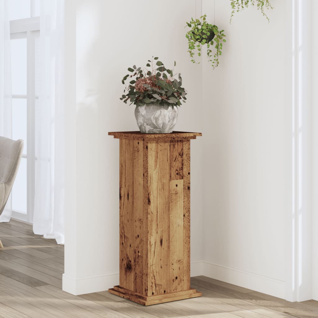 vidaXL Suport de plante, lemn vechi, 33x33x80 cm, lemn prelucrat