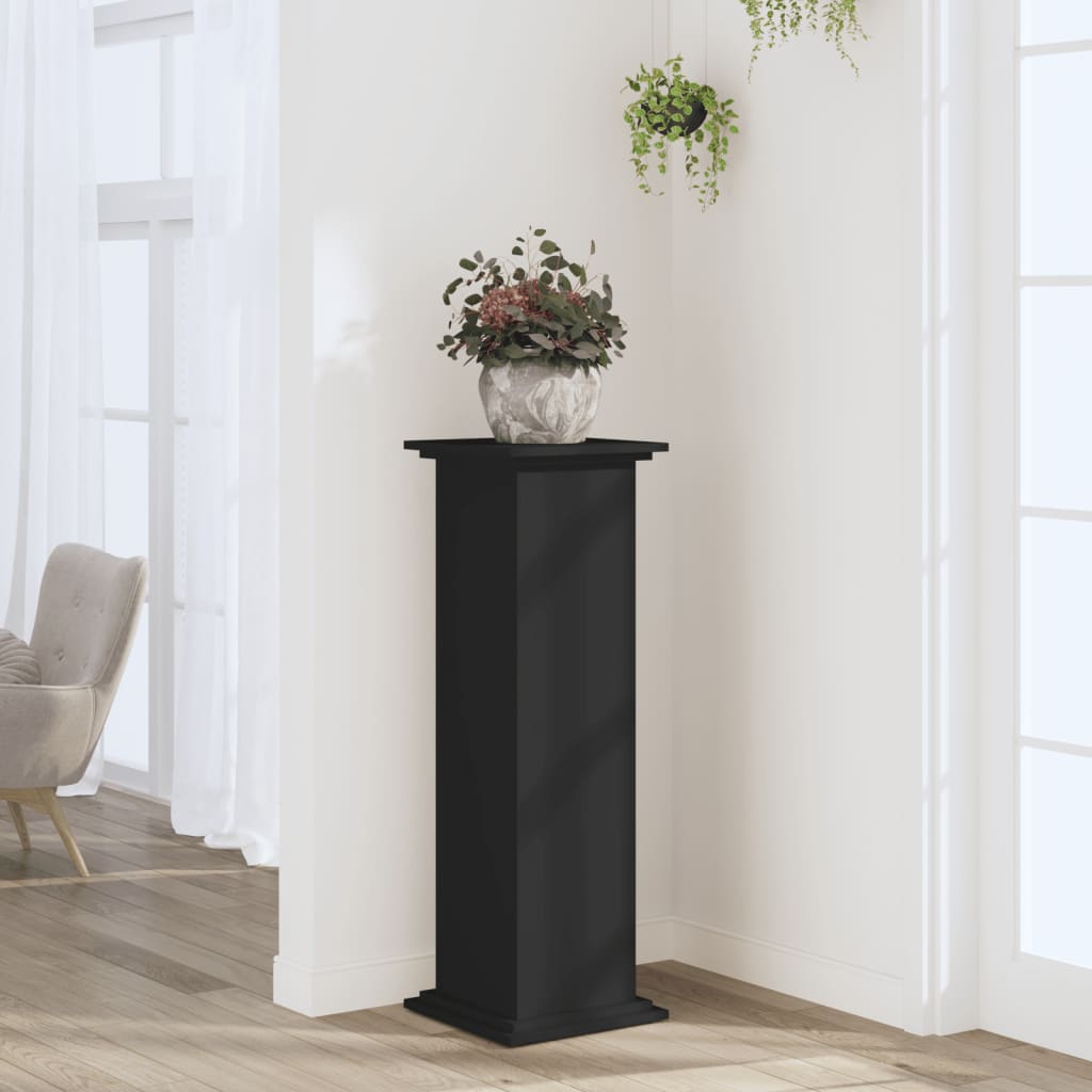 vidaXL Suport de plante, negru, 33x33x100 cm, lemn prelucrat