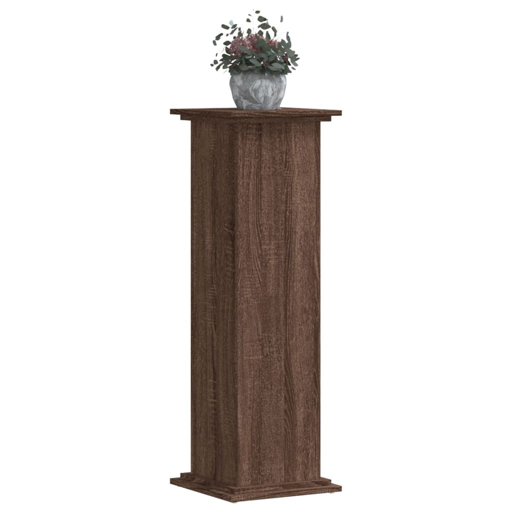 vidaXL Plantenstandaard 33x33x100 cm bewerkt hout bruin eikenkleurig afbeelding
