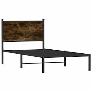Kovový rám postele bez matrace kouřový dub 75 x 190 cm - obrázek 3