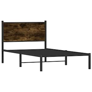 Kovový rám postele bez matrace kouřový dub 100 x 200 cm - obrázek 3