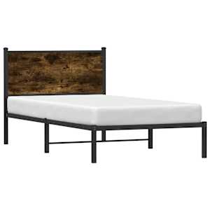 Kovový rám postele bez matrace kouřový dub 100 x 200 cm - obrázek 4