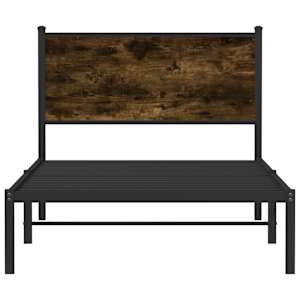 Kovový rám postele bez matrace kouřový dub 100 x 200 cm - obrázek 5