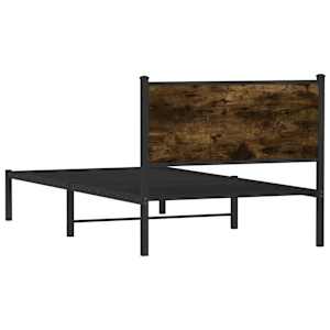 Kovový rám postele bez matrace kouřový dub 100 x 200 cm - obrázek 7