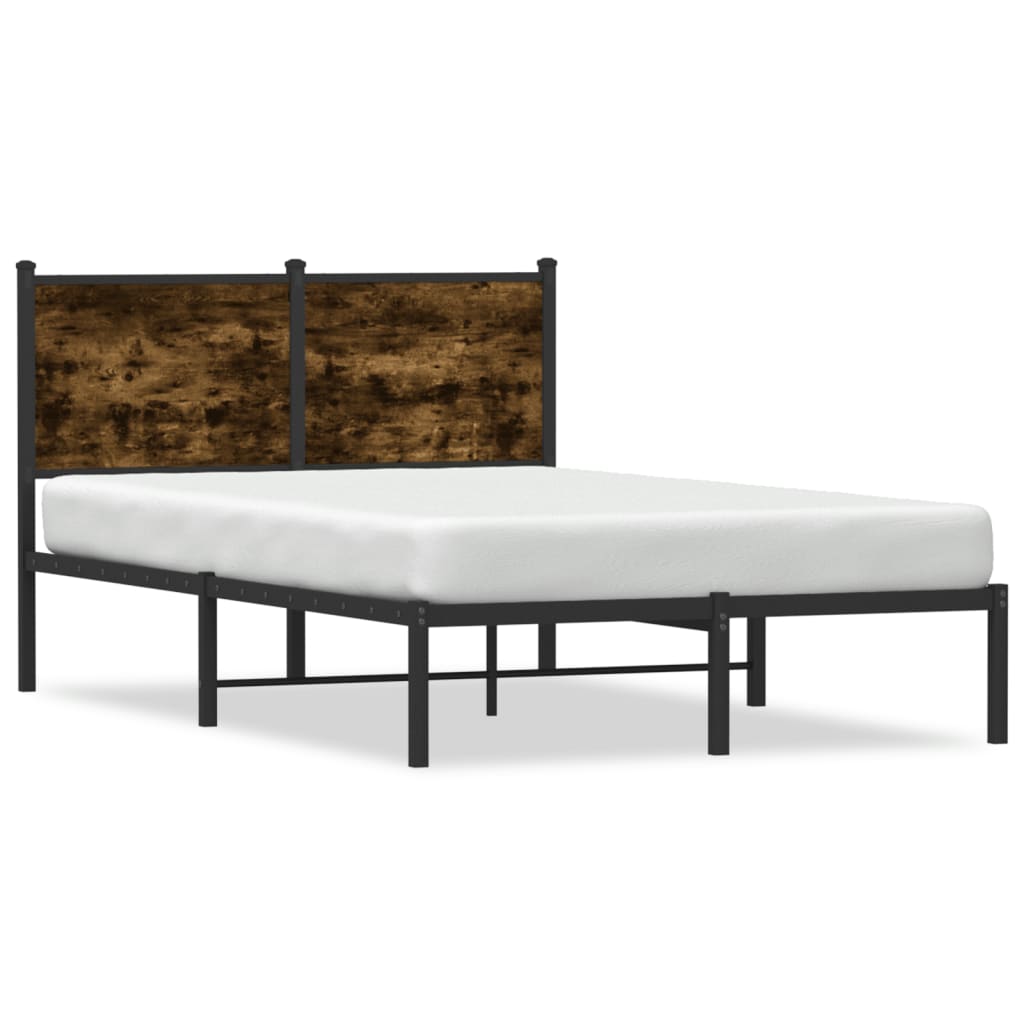 vidaXL Bedframe zonder matras metaal gerookt eikenkleurig 120x190 cm, foto 3