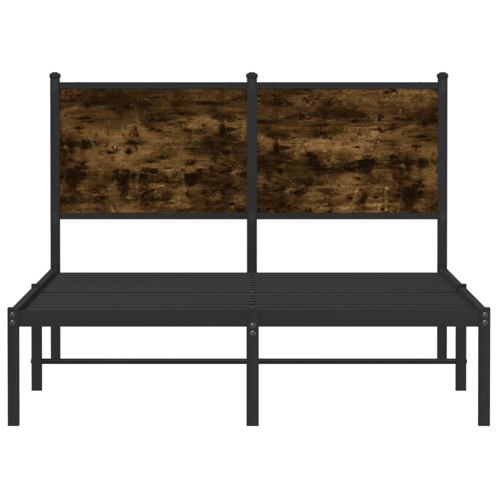 vidaXL Bedframe zonder matras metaal gerookt eikenkleurig 120x190 cm, foto 4