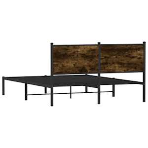 Kovový rám postele bez matrace kouřový dub 150 x 200 cm - obrázek 7