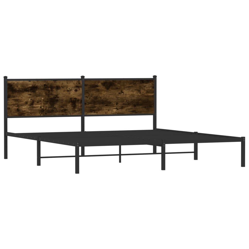 vidaXL Bedframe zonder matras metaal gerookt eikenkleurig 160x200 cm afbeelding
