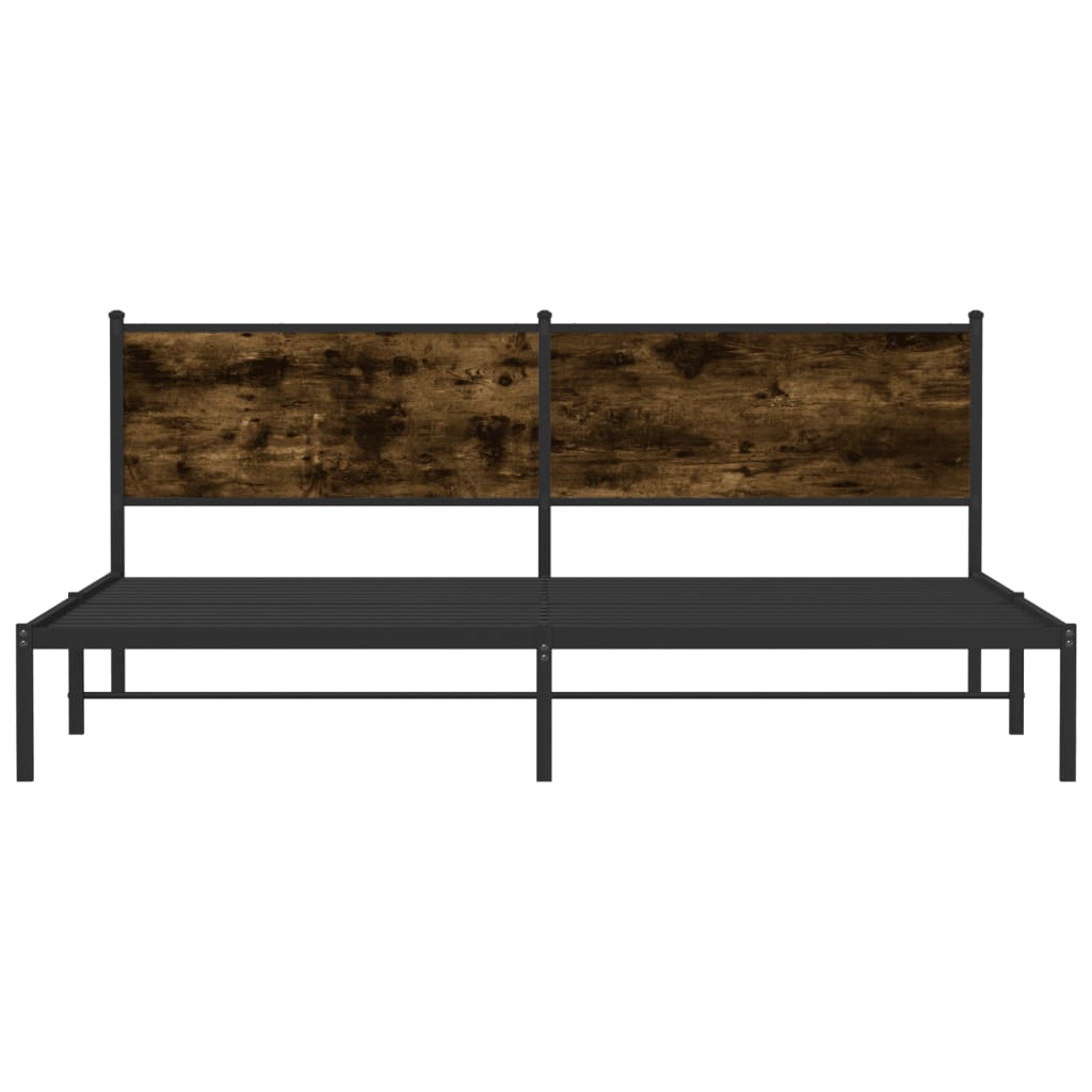 vidaXL Bedframe zonder matras metaal gerookt eikenkleurig 193x203 cm, foto 4
