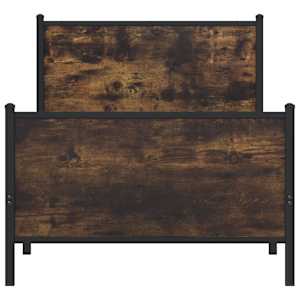 Kovový rám postele bez matrace kouřový dub 75 x 190 cm - obrázek 5