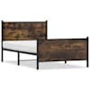 vidaXL metallist voodiraam ilma madratsita suitsutatud tamm 100x200 cm
