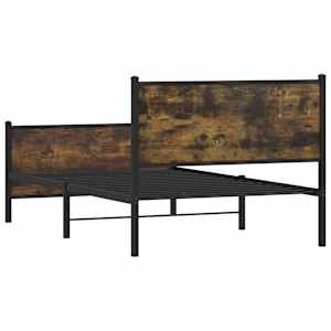 Kovový rám postele bez matrace kouřový dub 107 x 203 cm - obrázek 7