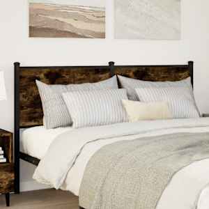 vidaXL sengegavl 140 cm konstrueret tr&aelig; og st&aring;l r&oslash;get egetr&aelig;sfarve