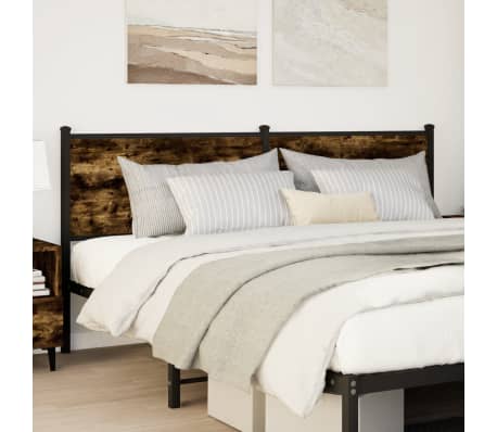 vidaXL S&auml;nggavel r&ouml;kf&auml;rgad ek 180 cm konstruerat tr&auml; och st&aring;l