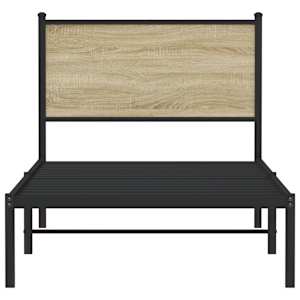 Kovový rám postele bez matrace dub sonoma 75 x 190 cm - obrázek 5