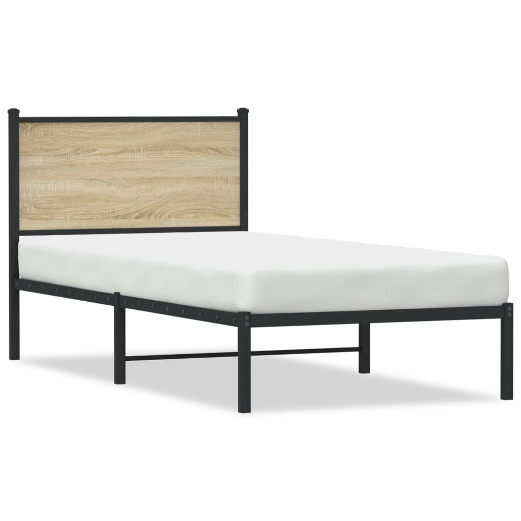 vidaXL Bedframe zonder matras metaal sonoma eikenkleurig 80x200 cm, foto 3
