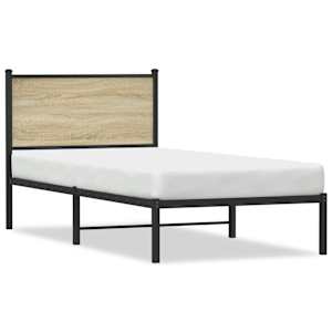 Kovový rám postele bez matrace dub sonoma 80 x 200 cm - obrázek 2