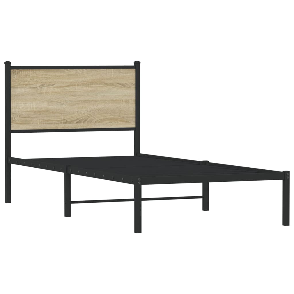 vidaXL Bedframe zonder matras metaal sonoma eikenkleurig 80x200 cm afbeelding