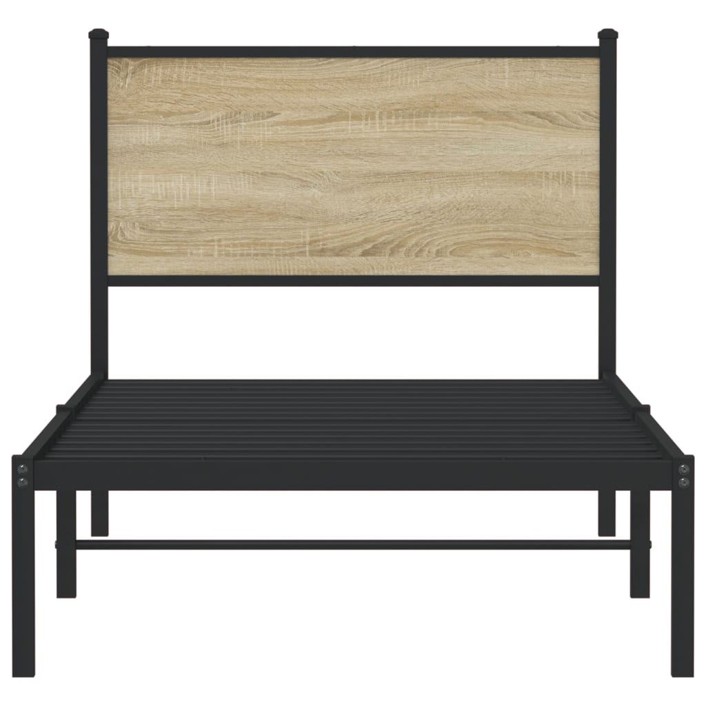 vidaXL Bedframe zonder matras metaal sonoma eikenkleurig 80x200 cm, foto 4