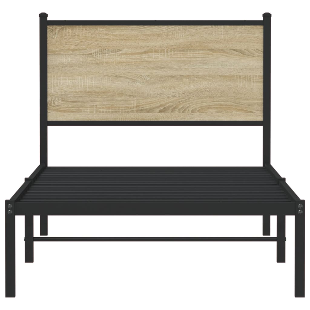 vidaXL Bedframe zonder matras metaal sonoma eikenkleurig 90x190 cm, foto 4