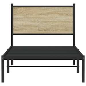 Kovový rám postele bez matrace dub sonoma 90 x 190 cm - obrázek 5