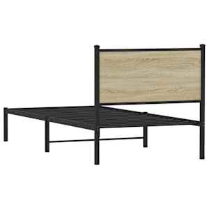 Kovový rám postele bez matrace dub sonoma 90 x 190 cm - obrázek 7