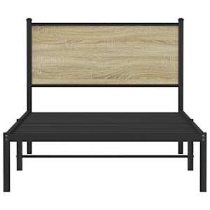 Kovový rám postele bez matrace dub sonoma 100 x 190 cm - obrázek 5